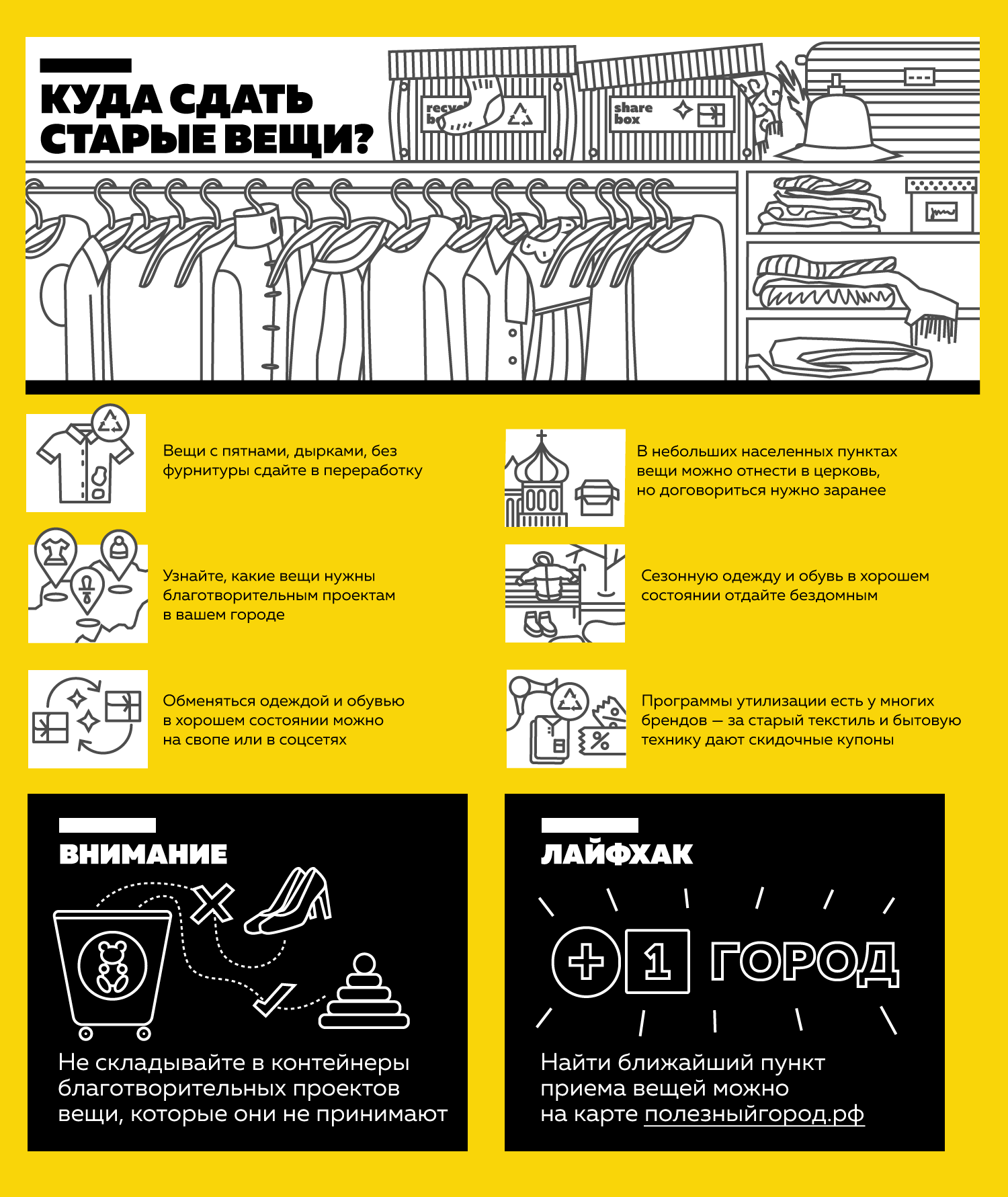 Куда сдать старые вещи: Статьи общества ➕1, 15.02.2019